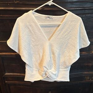 Zara Kimona Textured V-Neck Blouse size S